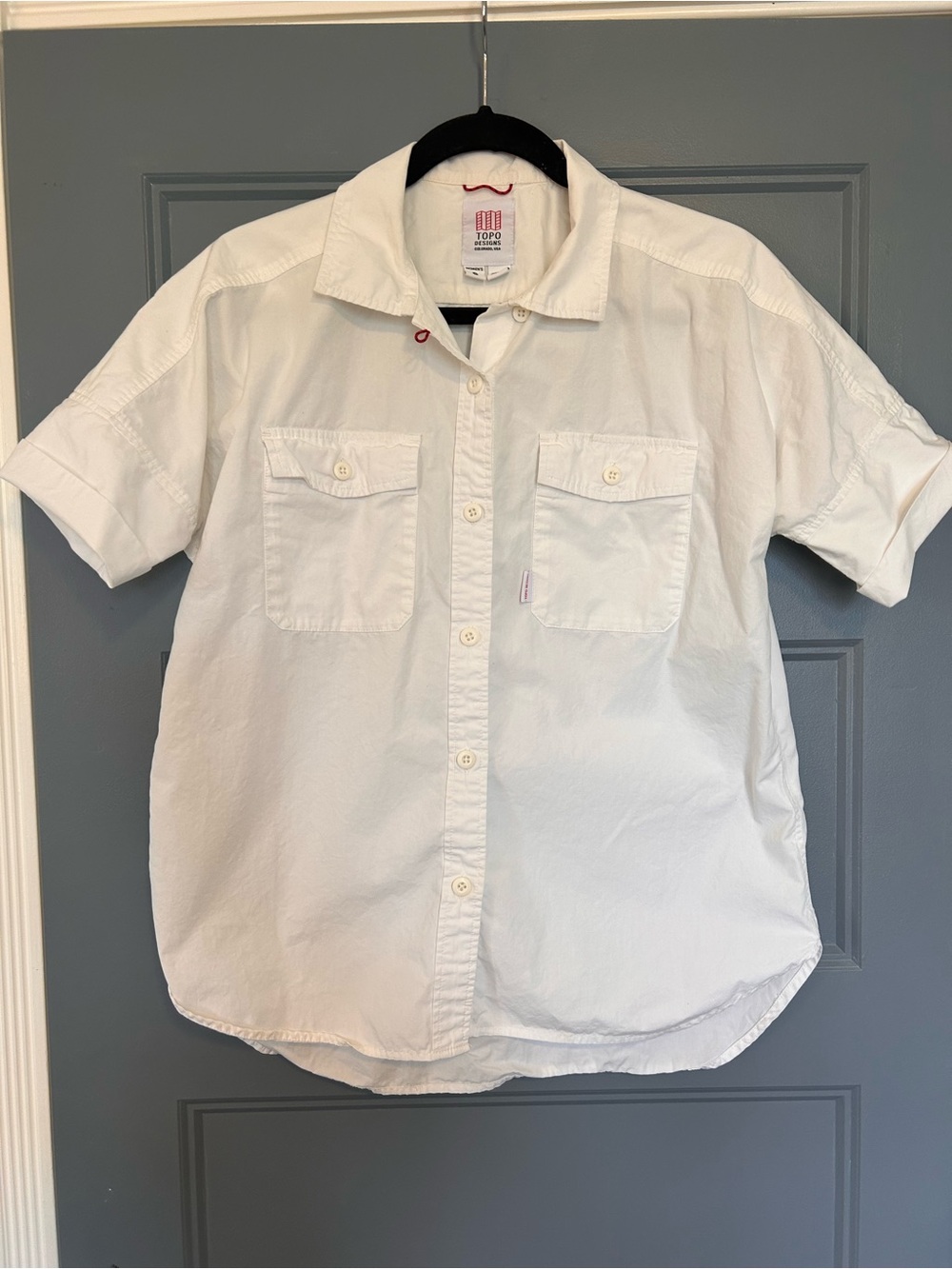 Topo Designs White Short Sleeve Button-Down Shirt